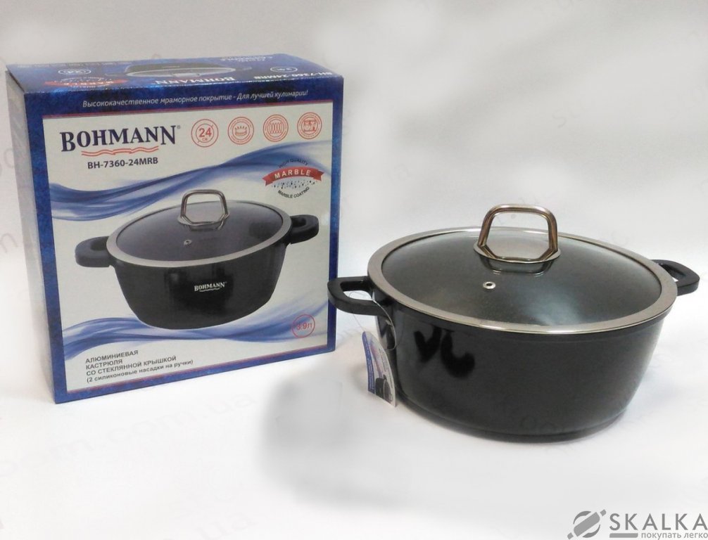 На фото Кастрюля Bohmann 24 см 3.9 л (7360 -24 MRB ВН)